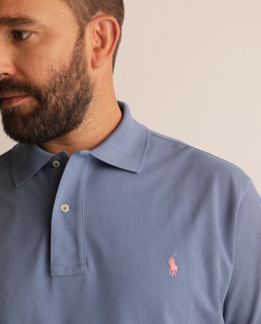 Pólo regular fit azul tamanhos grandes
