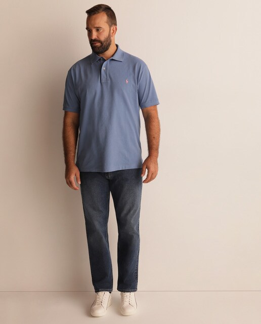 Pólo regular fit azul tamanhos grandes
