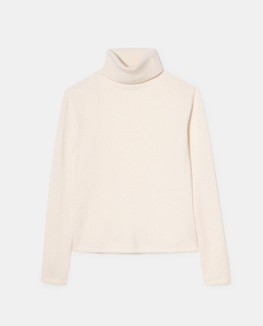 Camisola de malha de mulher 100% caxemira com gola cisne