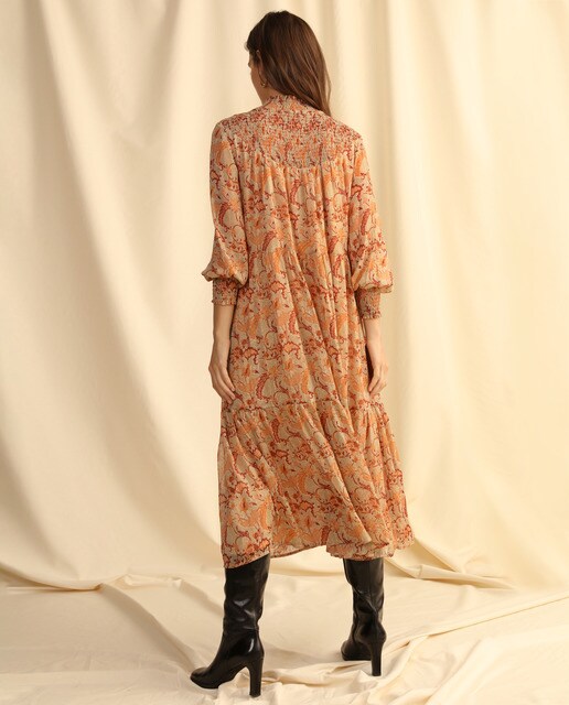 Vestido largo de nido de abeja