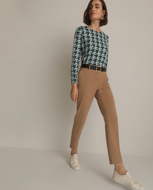 Camisola de malha de pata de galo
