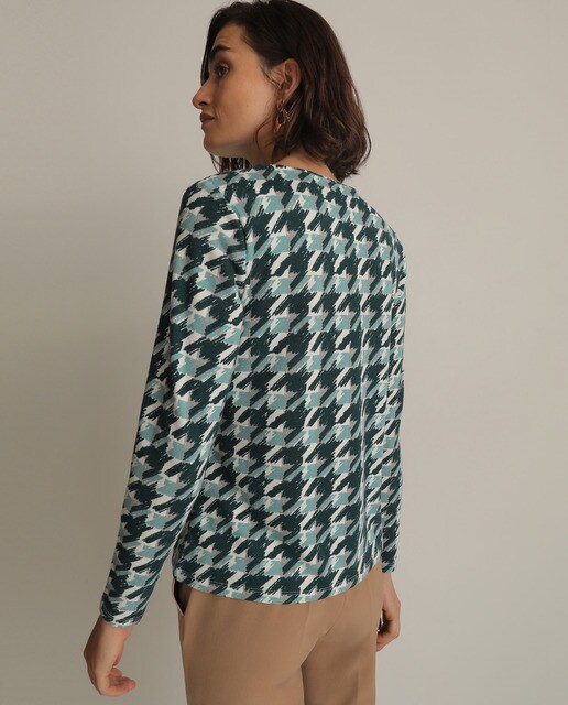 Camisola de malha de pata de galo