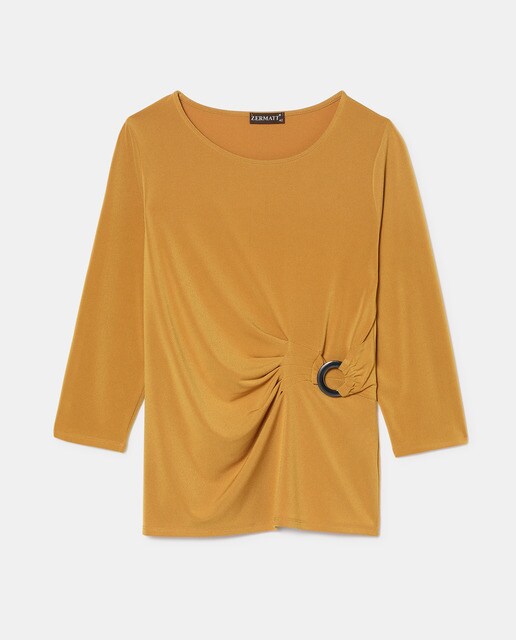 T-shirt lisa de manga 3/4