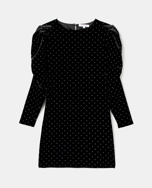Vestido de veludo com manga balão