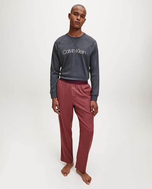 Sweatshirt homewear cinzenta com decote redondo