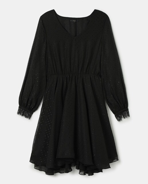 Vestido de fiesta con plumeti