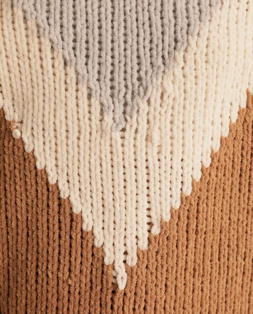 Camisola de malha chenille tricolor