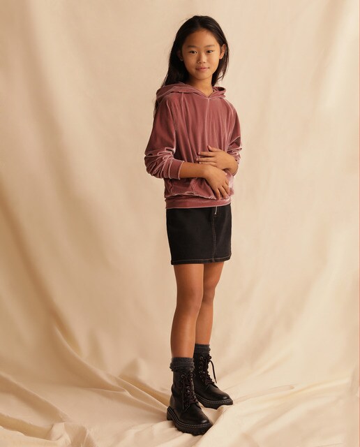 Sweatshirt de veludo rosa