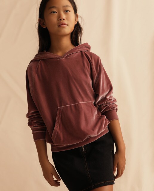 Sweatshirt de veludo rosa