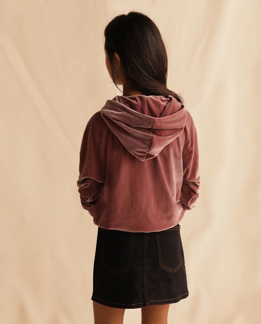 Sweatshirt de veludo rosa