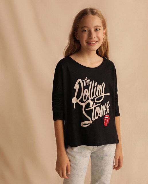 T-shirt preta Rolling Stones