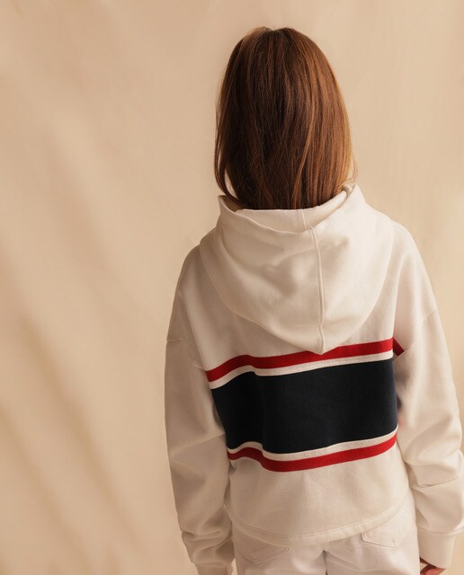 Sweatshirt branca ''USA'' com capuz