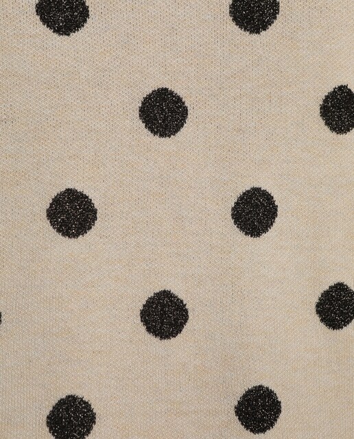 Camisola de malha com jacquard às bolinhas e com fio metalizado
