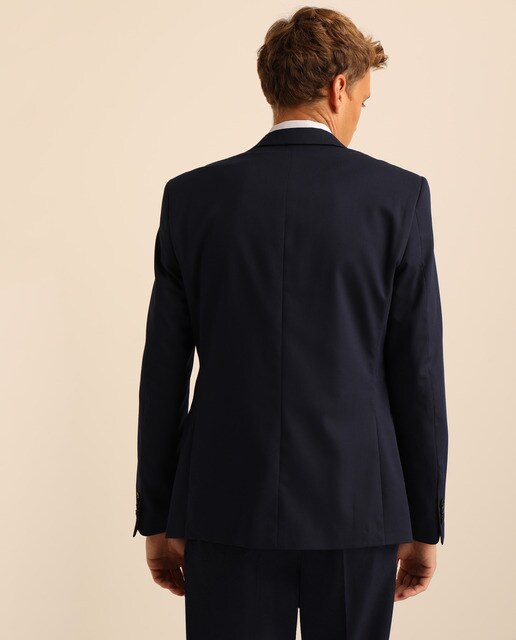 Chaqueta de traje Fácil Plancha de traje Easy Wear slim lisa azul