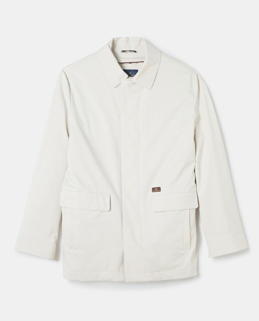Chaqueta de abrigo de hombre gris con dos bolsillos
