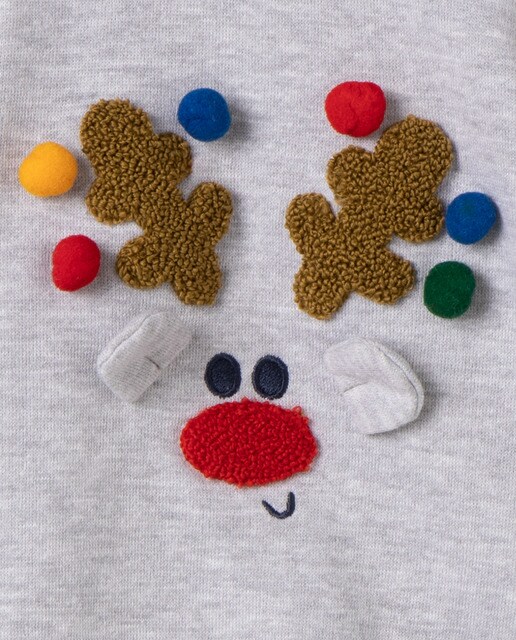 Sudadera de bebé niño crudo con reno
