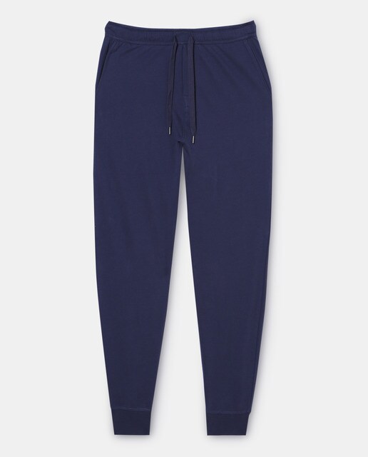 Calças de pijama de malha azuis