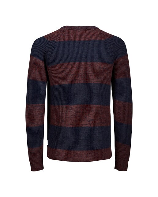 Camisola de malha vermelha de homem com decote redondo