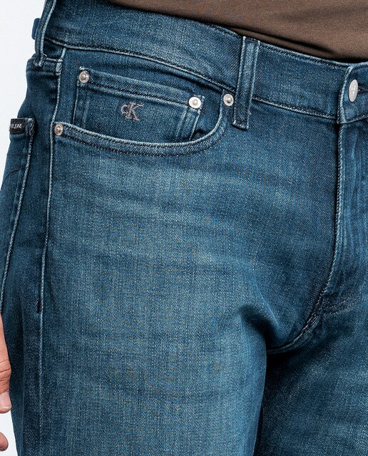 Jeans straight azuis de homem
