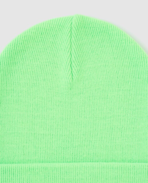 Gorro de malha verde fluorescente