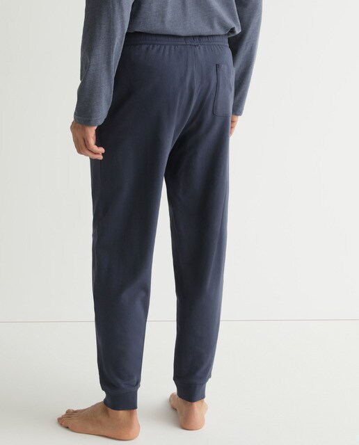 Calças de pijama de malha azuis