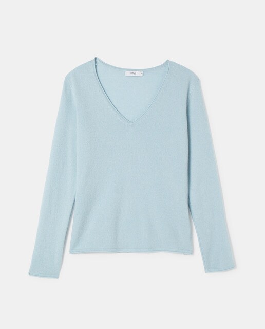Jersey de mujer 100% cashmere con cuello pico