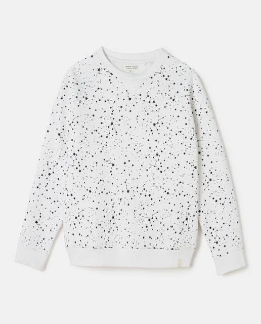 Sweatshirt com all over print e pêlo de borrego