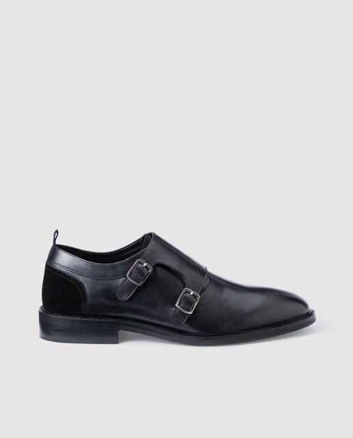 Zapatos de hebillas de hombre Fórmula Joven de piel en color negro