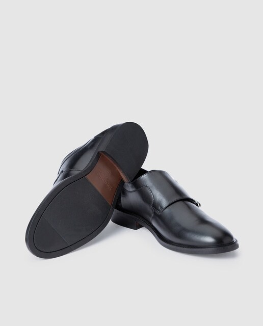 Zapatos de hebillas de hombre Fórmula Joven de piel en color negro