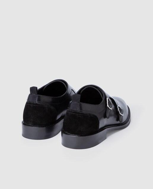 Zapatos de hebillas de hombre Fórmula Joven de piel en color negro