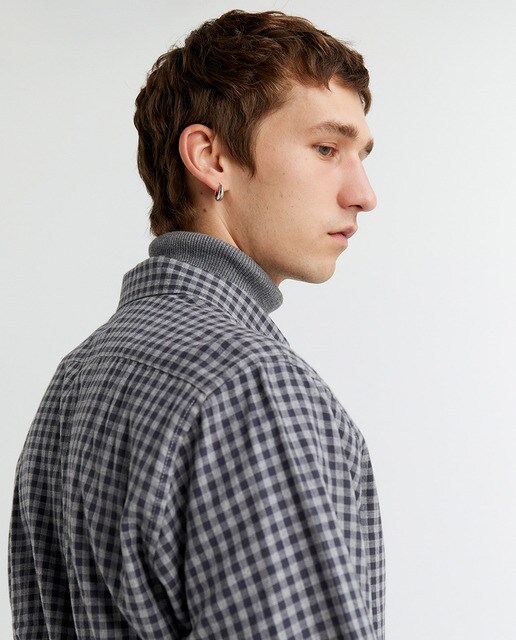Camisa de hombre de cuadros grises
