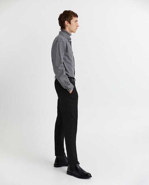 Camisa de hombre de cuadros grises