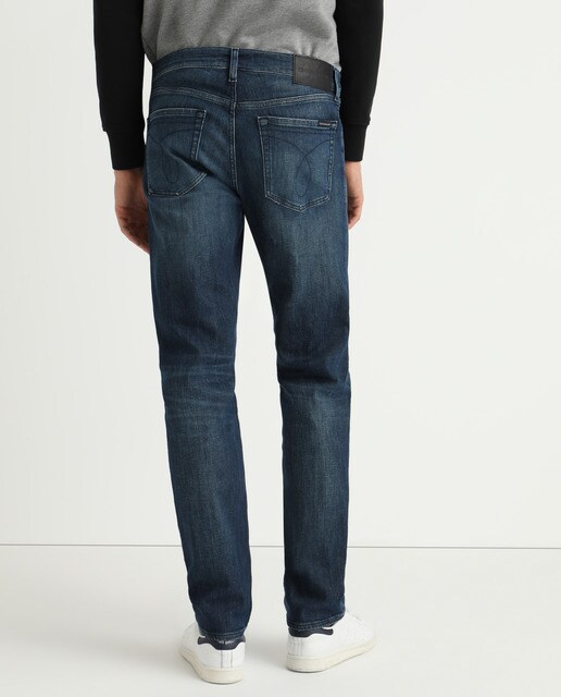 Jeans straight azuis de homem