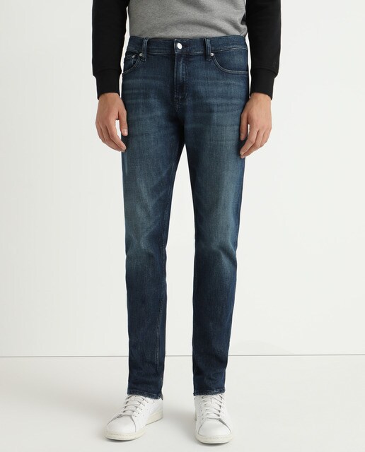 Jeans straight azuis de homem
