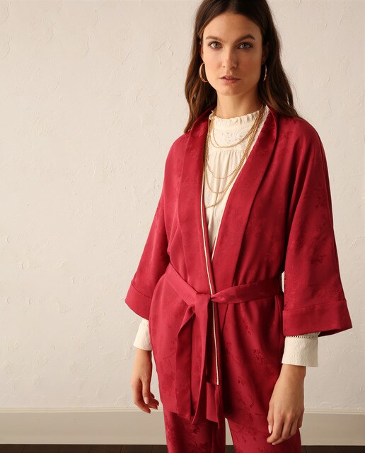 Kimono de mujer corto jacquard