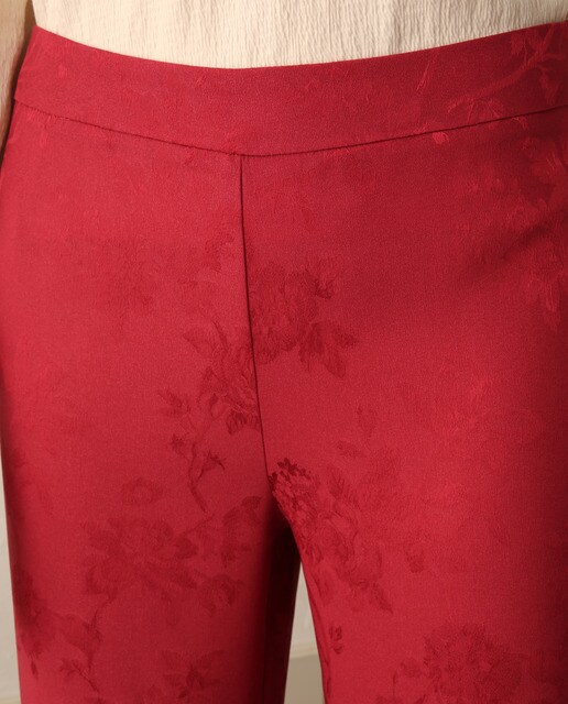 Pantalón de mujer jacquard palazzo