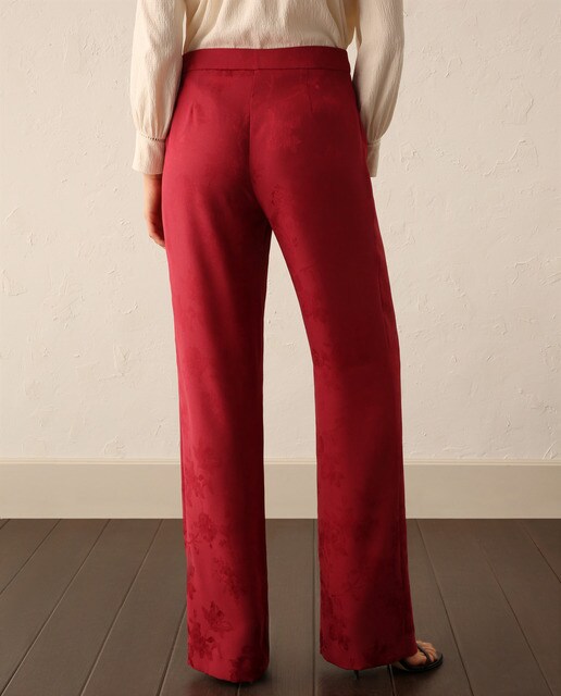 Pantalón de mujer jacquard palazzo