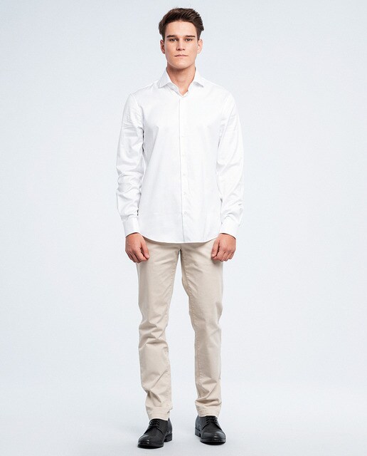 Camisa de homem regular lisa branca