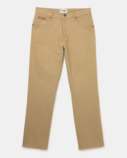 Pantalón cinco bolsillos de hombre regular beige