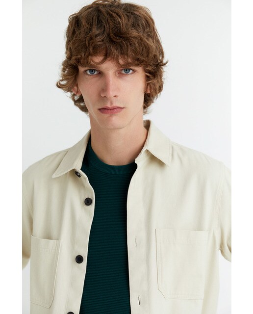 Camisola de malha verde-escuro de homem com decote redondo