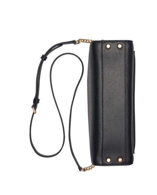 Bandolera de mujer DKNY de piel vacuna en negro con cierre de cremallera