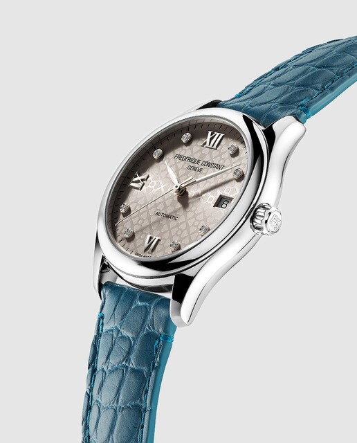 Reloj de mujer Frédérique Constant Ladies Automatic FC-303LGD3B6 de piel azul