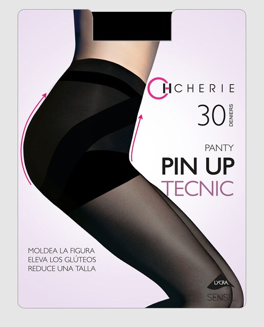 Panty Tecnic Pin Up reductor de 30 deniers negro