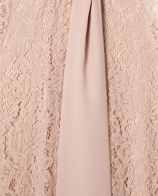 Vestido largo encaje lazo