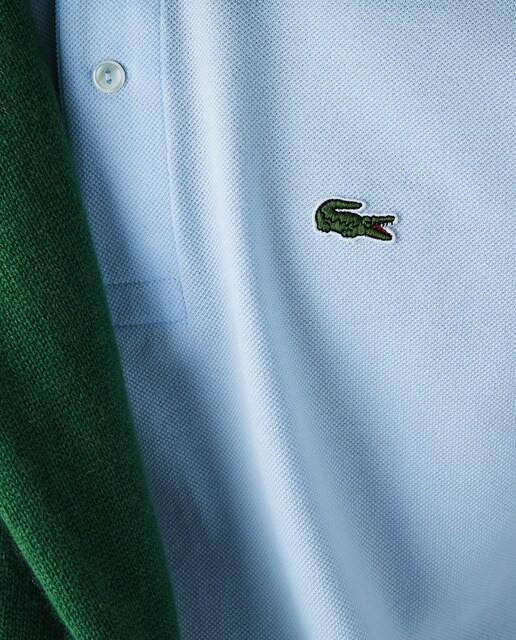 Polo de hombre Lacoste azul de manga corta