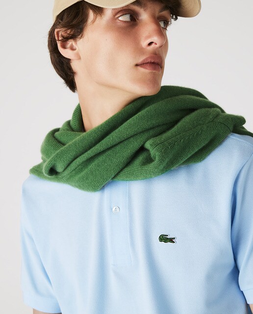 Polo de hombre Lacoste azul de manga corta