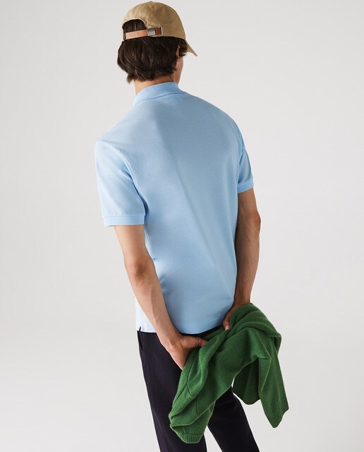 Polo de hombre Lacoste azul de manga corta