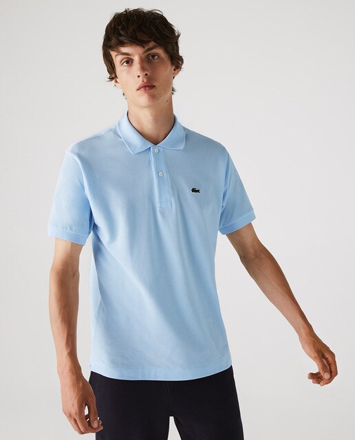 Polo de hombre Lacoste azul de manga corta