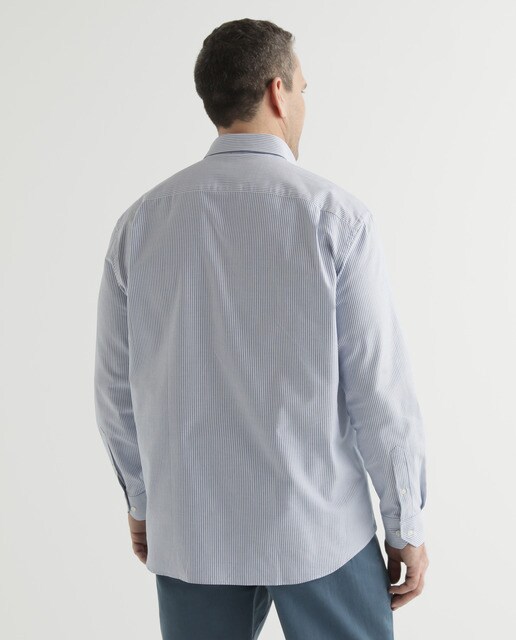 Camisa de hombre Dustin classic de rayas azul tallas grandes