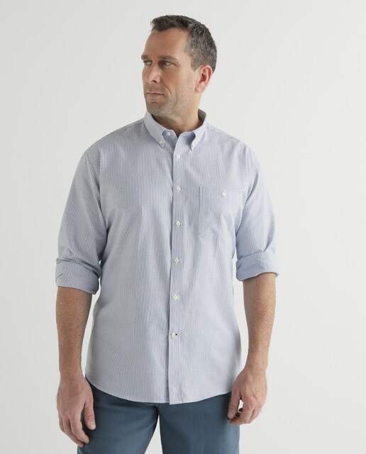Camisa de hombre Dustin classic de rayas azul tallas grandes